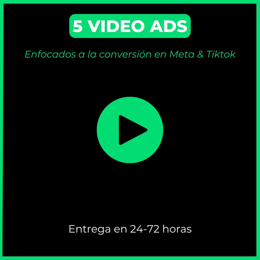 Cinco anuncios para Meta-Tiktok-Youtube